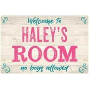 HALEY'S Room Kids Bedroom Sign 8x12 Metal Sign 208120089343