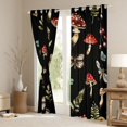 thumbnail image 3 of Homewish Boho Plant Mushrooms Kitchen Curtains,Floral Butterflies Dragonflies Black Out Curtains Pack of 2 (42x63 Each), 3 of 6