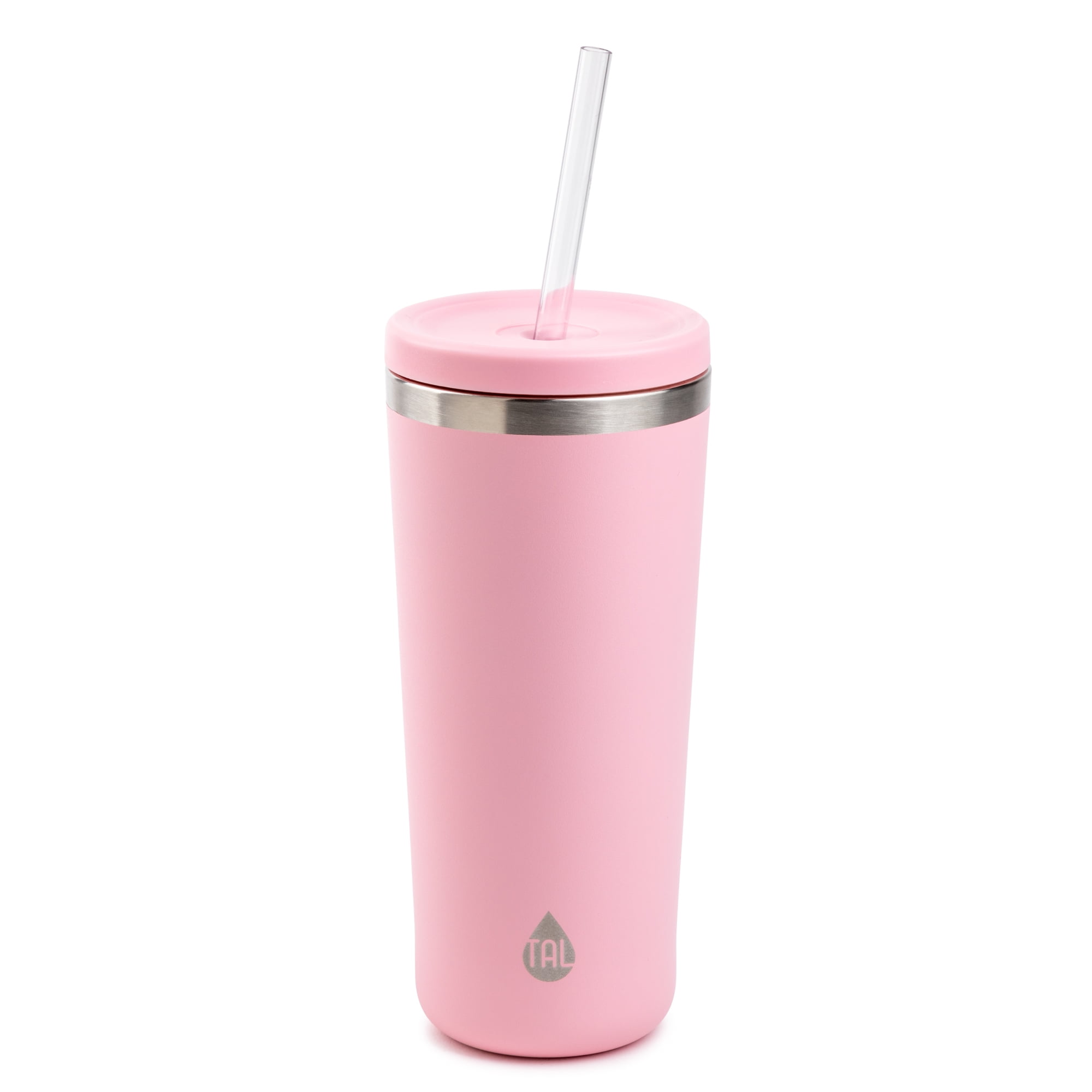 TAL 24oz Stainless Steel Ranger Tumbler Cup with Straw, Pink Walmart
