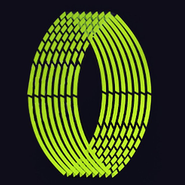 New Arrival Automobile And Motorcycle Wheel Stickers Pvc Fluorescent Green Section Reflective Stickers Wheel Stickers