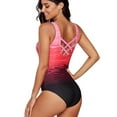 thumbnail image 3 of Sonducket Bañadores con estampado degradado para mujer, traje de baño elástico con cuello , traje de baño Sexy Vintage para vacaciones de Traje de baño Rosa L, 3 of 6