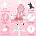 thumbnail image 4 of JOYFLY Ergonomic Gaming Chair Sturdy Office Computer Chair PU Leather, 250lb Load, Rabbit Ears, Pink, 4 of 7
