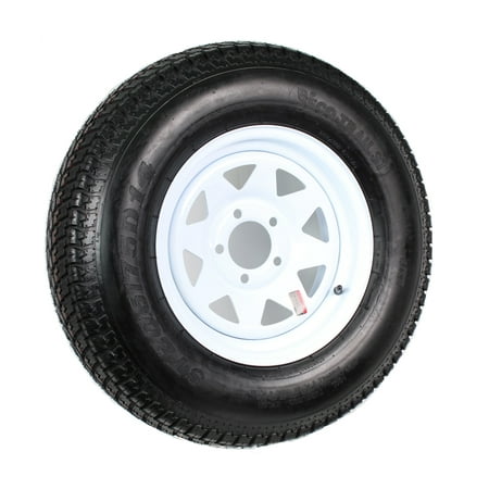 Trailer Tire Rim ST205/75D14 2057514 F78-14 14 in. LRC 5 Lug Wheel White