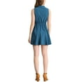 thumbnail image 3 of INSPIRE CHIC Women's Sleeveless Dresses V-Neck Lace Trim Drawstring Waist A-Line Dress M Lake Blue, 3 of 7