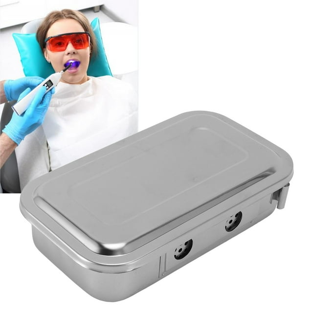 Instrument Disinfecting Plate Tray Holder, Disinfecting Box Tray Stainless Steel with Lid for Clinic