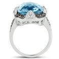 thumbnail image 2 of 8.29 Carat Genuine Swiss Blue Topaz, Champagne Diamond and White Diamond .925 Sterling Silver Ring, 2 of 3