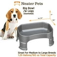 thumbnail image 4 of Neater Pets Big Bowl with Leg Extensions for Dogs - Raised for Feeding Comfort - Extra Large Plastic Trough Style Food or Water Bowl for Use Indoors or Outdoors, Gunmetal, 1.25 Gallon (160 Oz.), 4 of 12