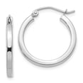 thumbnail image 1 of 14K White Gold 2mm Square Tube Hoops, 1 of 4