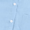 thumbnail image 5 of Kddylitq Summer Button Down Shirts for Women Cotton Linen Collared Tops Short Sleeve Gauze Blouses 2024 Casual Work Clothing Sky Blue L, 5 of 5