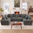 thumbnail image 2 of SOULART 138" boneless sectional couch,U shaped modular sectional sofa, cloud couches for living room, No Assembly Required, Gray, 2 of 10