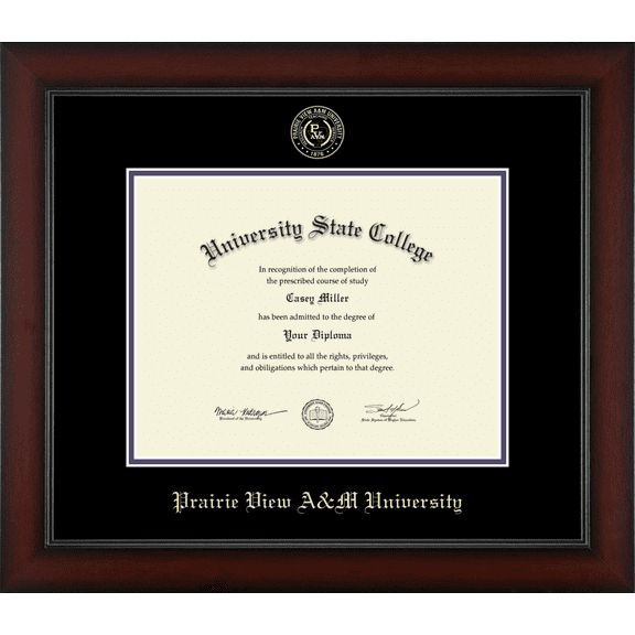 Prairie View A&M University Diploma Frame, Document Size 11" x 8.5"