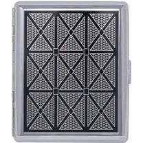 Silver Geometric Xs Metal-Plated Cigarette Case (Full Pack - 20 100s Size Cigarettes)