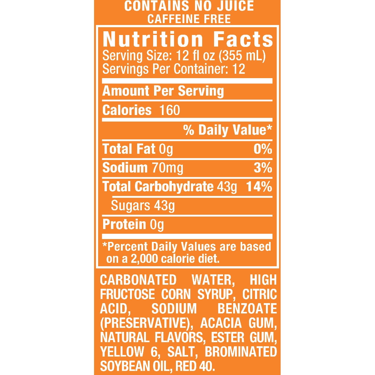 40 Discount On Crush Nutrition Facts regarding Amazing  nutrition facts orange intended for  Household