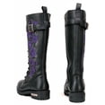thumbnail image 5 of Milwaukee Leather MBL9357 Women's Black 14” Tall Motorcycle Boots Lace-Up High-Rise Purple Embroidered Leather Shoe 8, 5 of 10
