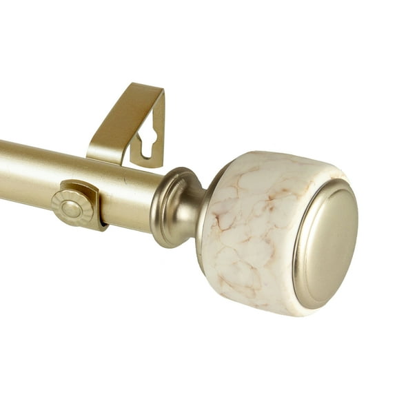 Domovina Andres 1-inch Single Curtian Rod-Color:Gold,Size:28-48"