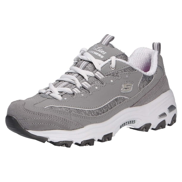 Zapatillas de Moda Skechers D'Lites Me Time para Mujer Gris/Blanco