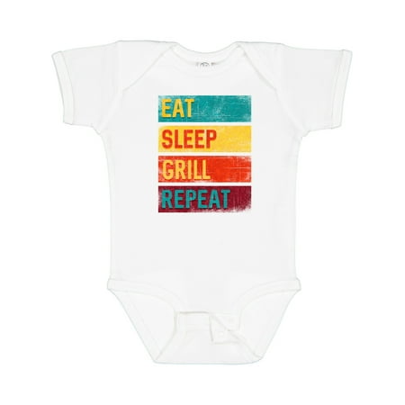 

Inktastic BBQ Grilling Eat Sleep Grill Repeat Gift Baby Boy or Baby Girl Bodysuit