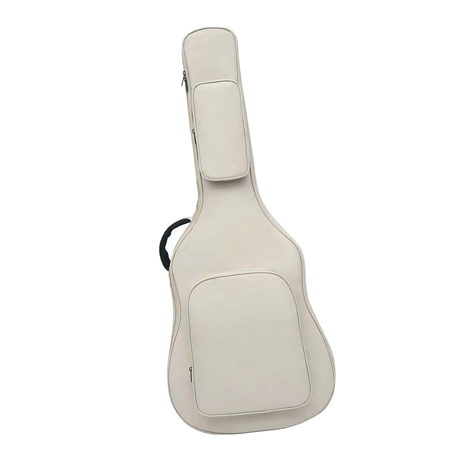 Sac de Guitare 41 Pouces, avec Poignée de Transport Étui de Protection Bandoulière Réglable Sac à Dos pour Instrument de Musique Guitare Basse Beige