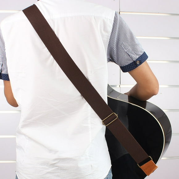 Correa tejida IRIN Cinturón Ajustable Tejidos de Algodón Correa de la Guitarra con Final Cuero para Guitarras Electrónica Acústica Folk Cómodo y Duradero IRIN Correa tejida