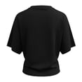 thumbnail image 5 of Lixiuxyad Fashion T Shirt Casual Loose Fit Cropped Tee With Irregular Hem And Waist Tie Streetwear Basic Top Tshirts Trendy,Black XXL, 5 of 6