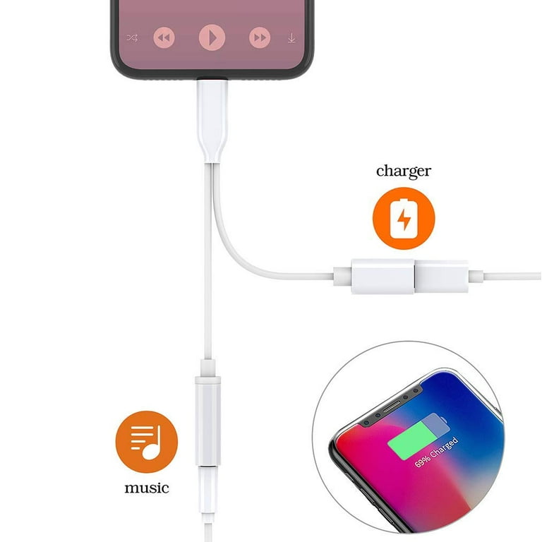 Headphone Adapter Connector AUX Audio Jack Stereo Car Charger