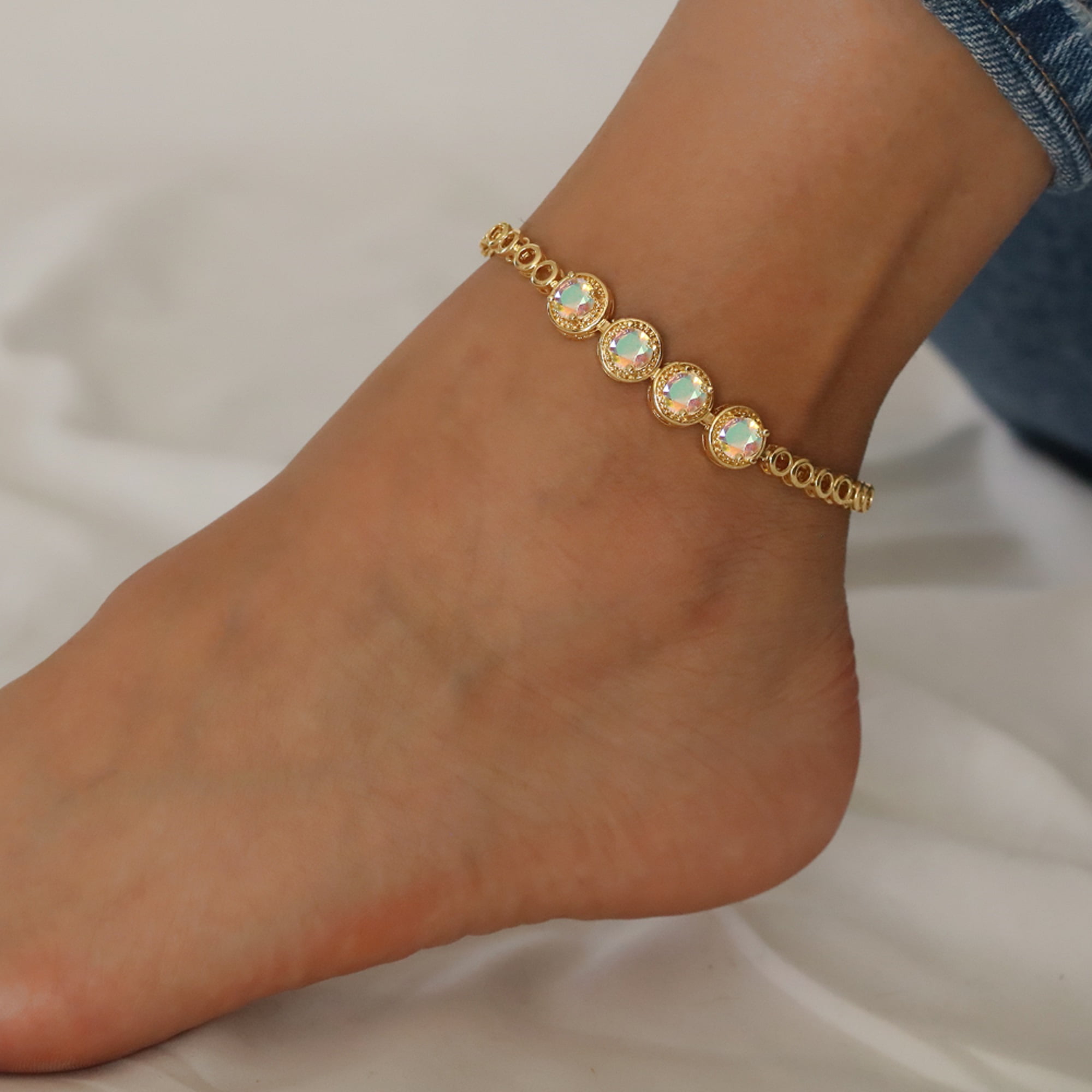 Kaash Customs Gold Anklets for Adults Fine Anklets for Women, in Brass Metal