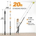 thumbnail image 3 of 4-12ft Cobweb Duster with Extension Pole, 20 Foot High Reach Feather Dusters with Bristles for Cleaning Outdoor Indoor, 4-Stage Spider Web Remover with Telescopic Pole for Ceiling Wall Yellow, 3 of 4