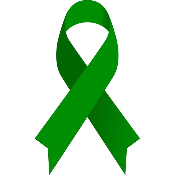 StickerTalk Green Awareness Ribbon Vinyl Sticker, 3inch by 5 inch