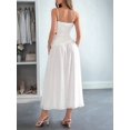 thumbnail image 6 of Women'S Summer Sleeveless Casual Dresses V-Neck Wrinkles Backless Party Dress White M, 6 of 7