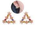 thumbnail image 2 of Women Earrings Fashion Elegant Floral Rhinestone Stud Earrings Pierced Earrings, 2 of 8