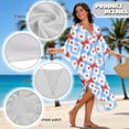 thumbnail image 6 of Xixirimido Red Bows Stars Blue Grids Print Women Kaftan Dresses Plus Size Swimsuit Coverup Batwing Sleeve Summer Bathing Suit Caftan Loungewear Beach Cover Up, 6 of 7