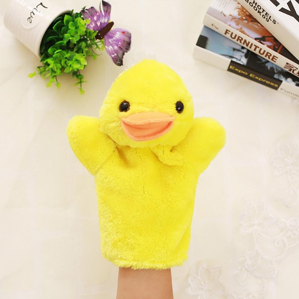 Plush Stuffed Animal Hand Puppet Yellow Duck Doll Baby Toys Educational Toy JD 