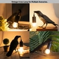 thumbnail image 6 of Crow Lamp Raven Light, Raven Table Lamps Crow Desk Lamp, Resin Bird Light Lamp with Bulb, Unique Black Raven Crow Decor Table Lamps Light for Bedside Bedroom Living, 6 of 8