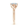 thumbnail image 3 of Angara Natural 1.12 Ct. Aquamarine Solitaire Ring in 14K Rose Gold for Women (Ring Size: 3), 3 of 9