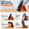 thumbnail image 2 of Universal Flexible Silicone & Aluminum Phone Stand, Bendable Rollable Foldable Design, Wrap Around Mount Holder for Laptop, Desk, Bed and Travel, Orange, 4x7.8in, 2 of 9