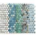 thumbnail image 3 of The Tile Life Eterna Penny Blue Glass Mosaic Floor & Wall Tile, 4 x 4 in, 1-Piece Sample, 3 of 4