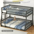 thumbnail image 5 of Bellemave Full XL over Queen Size Bunk Bed Set Convertible 2 Bunk Bed Frame with Fence Guardrails Convertible Queen Bunk Bed for Teens, Adult, Gray, 5 of 11
