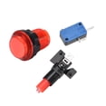 thumbnail image 3 of Game Push Button 33.5mm Round 12V LED Illuminated Push Button Switch with Micro switch 5 Colors 5pcs, 3 of 5