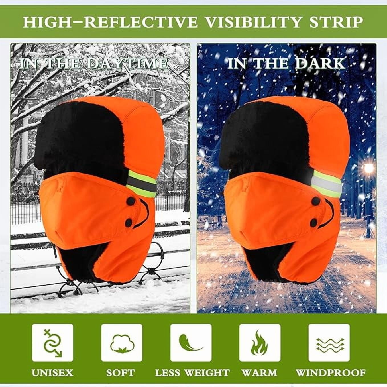 2 Pcs Winter Reflective Balaclava Mask Thermal Full Face Neck Cover Hat Adjustable High Visibility Outdoor Ski Mask