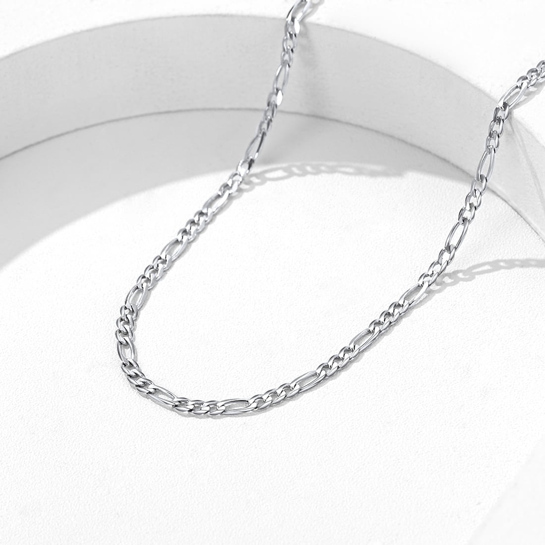 ChainsProMax Solid 925 Sterling Silver Figaro Chain Men Women Necklace, 3mm/5mm, 14"-28", Jewelry Gifts for Men/Women