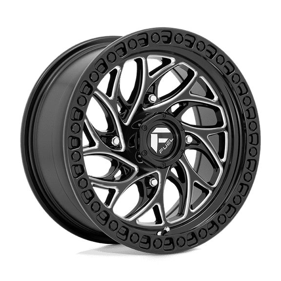 Fuel UTV Aluminum Rim D741 RUNNER 15X7in Gloss Black Milled Finish, D7411570A543