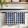 thumbnail image 7 of Navy Blue Check Kitchen Towels Set of 2, Farmhouse Buffalo Plaid Blue Absorbent Dish Towels for Kitchen, Microfiber Hand Towel, Quick Drying Tea Towel for Cleaning Decorative Dishcloths, 7 of 7