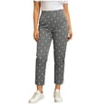 thumbnail image 2 of LEKWK Polka Dot Straight Leg Pants for Women High Waisted Casual Wide Leg Pants Lightweight Loose Side Slit Lounge Trousers Fall Fashion Clothes, 2 of 6