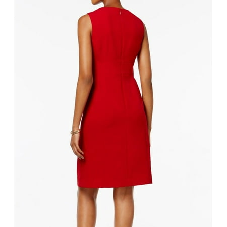 Kasper Dresses Kasper Fire Womens Petite Solid Crepe Sheath