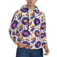 thumbnail image 2 of Rateoe record rock Skull star Pattern Mens Hoodie, Pullover Hooded Sweatshirt, Kangaroo Pocket Hoodie Ideal for Daily Wear, Travel and Home-3X-Large, 2 of 7