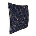 thumbnail image 2 of Haiem Copper-Gold Gloss Outline Flower Print Velvet Soft Solid Decorative Square Throw Pillow Covers Set with Elegant Piping Christmas Cushion Case for Sofa Bedroom Car-16"x16", 2 of 8