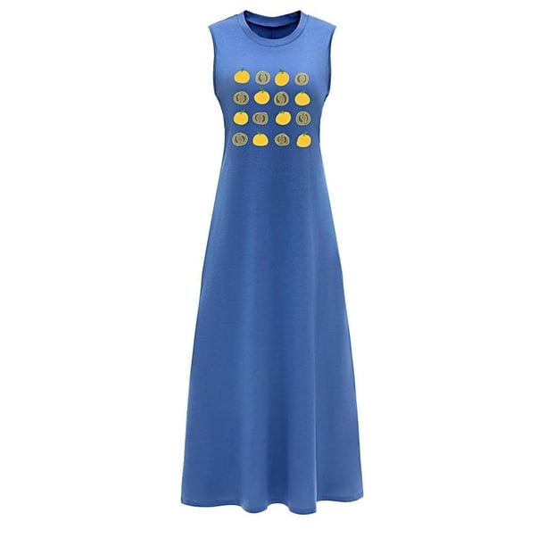 Vestido largo de verano para mujer, vestido informal formal ligero a la moda para XL