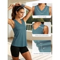 thumbnail image 4 of NELEUS Womens Workout Tops for Casual Athletic Running Gym V Neck Loose Fit Yoga Shirts Summer Tees,Blackish Green,US Size M, 4 of 9