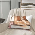 thumbnail image 5 of Honeii Stylish High Heels On Books Pattern Decorative Throw Pillow Case - Elevate Your Couch, Sofa, or Bed with Stylish Home Decor-16"x24", 5 of 6