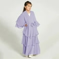 thumbnail image 5 of XXWXYD Girls Musli𝗆 𝖨slamic Dress for Children Chiffon Abaya 𝖣ubai Kaftan Prayer Dress Full Length Robe, Modest Traditional Casual Daily Wear for Kids 𝖨slamic Dress, 5 of 8